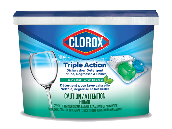 Clorox™ Les capsules de détergent pour lave-vaisselle CloroxMC Triple  Action récurent